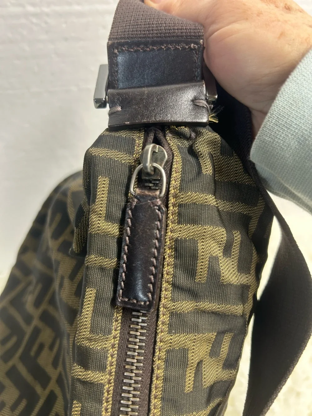 Fendi Brown FF Logo Messenger Bag - Picture 5 of 14